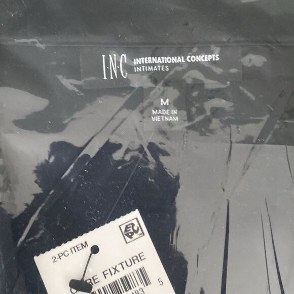 INC Core Fixture Deep Black Pajamas Size Medium - Picture 3 of 5